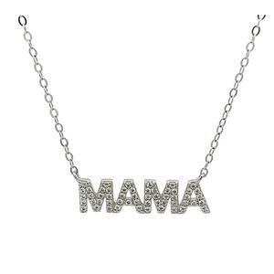 Mama Necklace Elegant Personalized Jewelry Gift for Moms Silver Tone